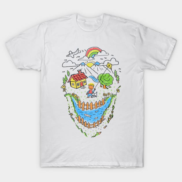 Skull Kid Draw T-Shirt by quilimo